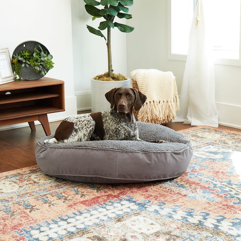 Happy Hounds Scout Deluxe Sherpa Round Dog Bed