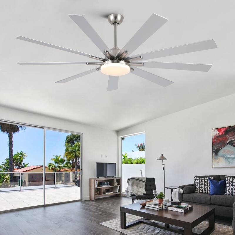 Gabriel 72 in. Indoor Black PlyWood Smart Ceiling Fan with Integrated LED, Works with Alexa/Google