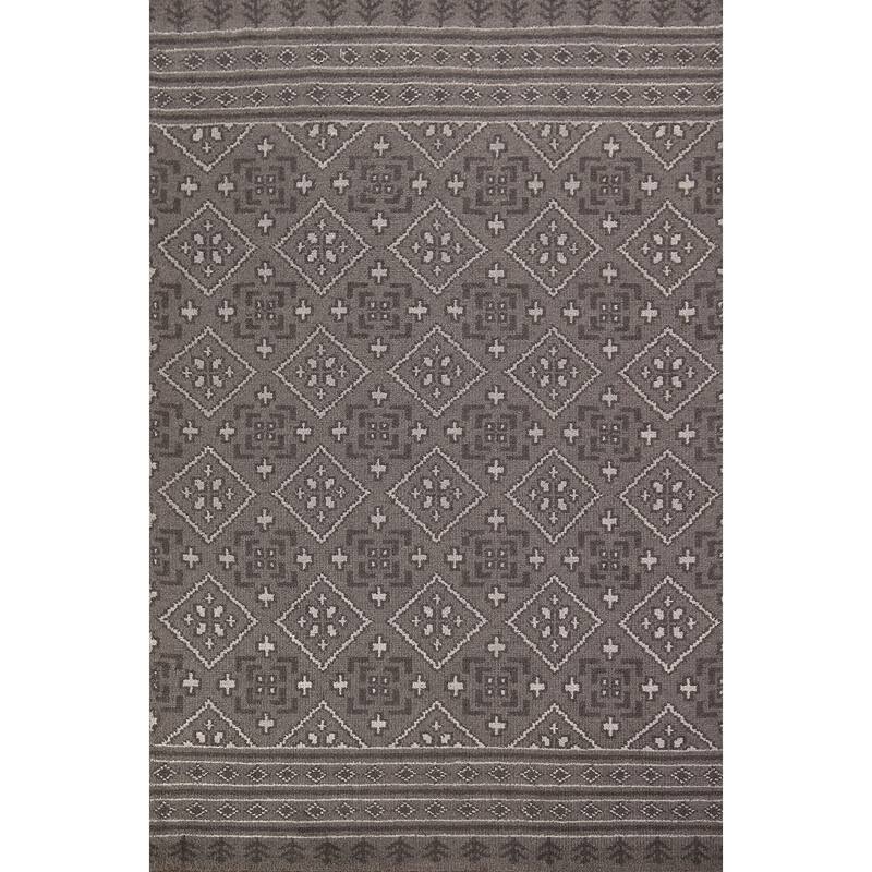Geometric Trellis Moroccan Oriental Area Rug Hand-Knotted Wool Carpet - 5'1" x 7'11"