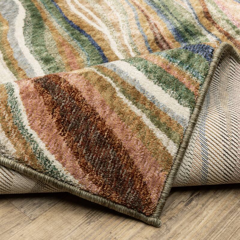Tobias Abstract Waves Multi-colored Area Rug