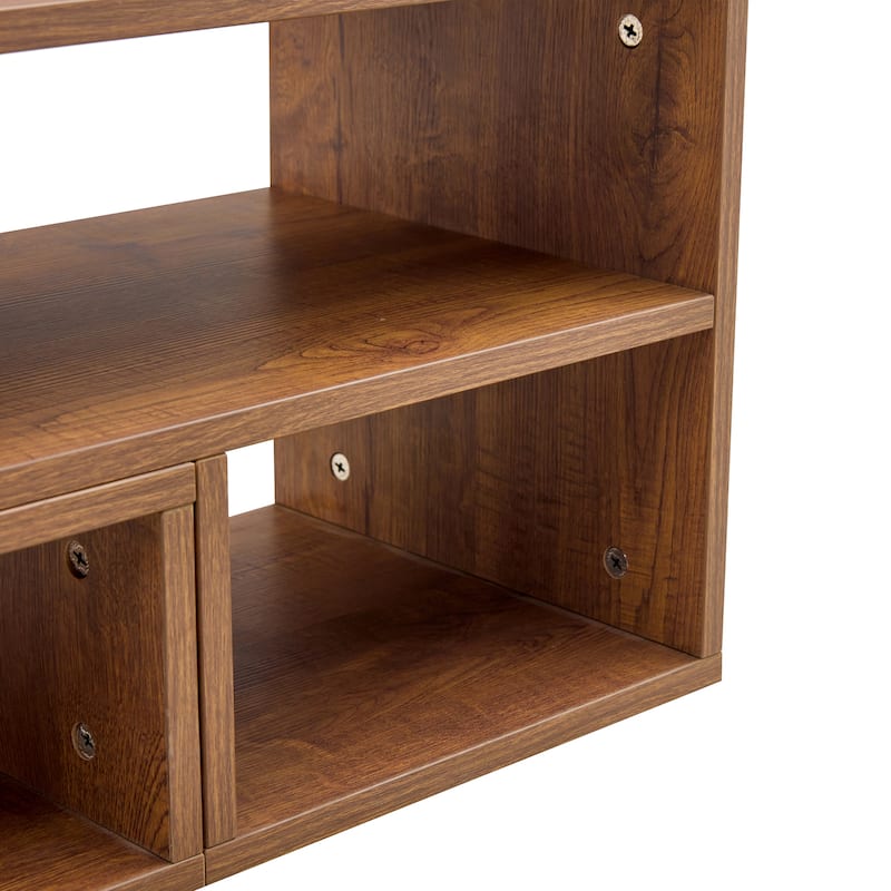 47.2" MDF Modular L-Shaped TV Stand - 2-Shelf Adjustable Media Console (200lb Capacity)