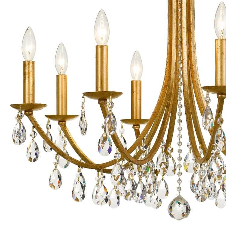 Bridgehampton Swarovski Crystal Gold Chandelier - 28'' W x 29'' H