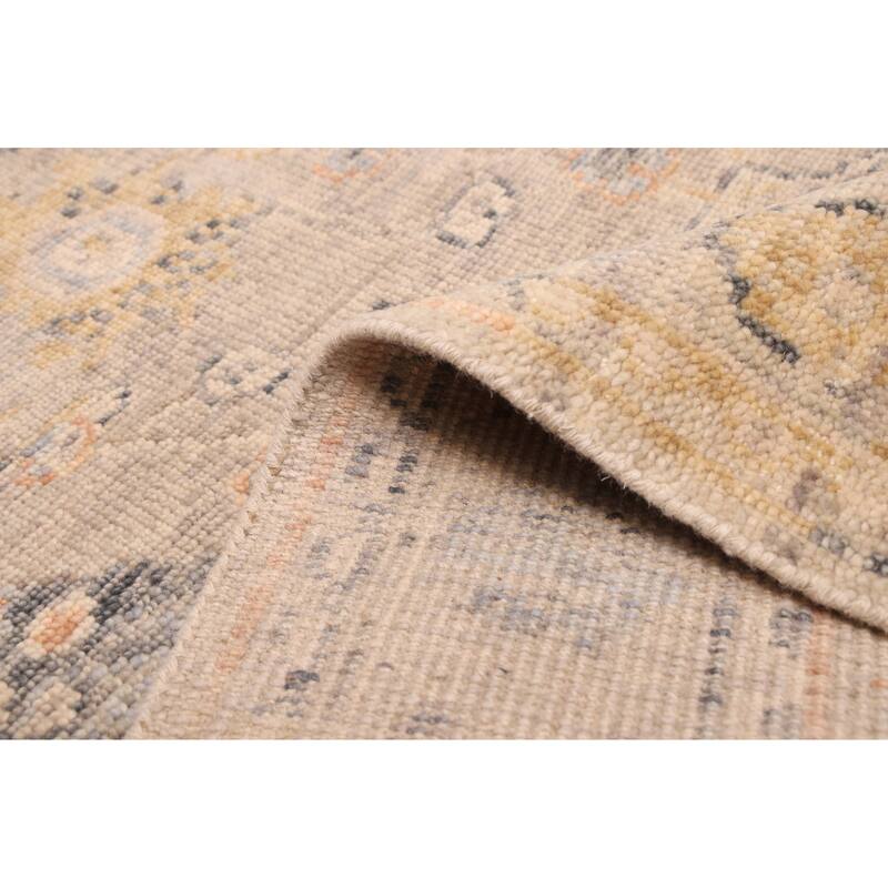 ECARPETGALLERY Hand-knotted Modern Oushak Light Grey Wool Rug - 3'11 x 5'9