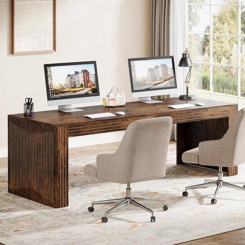 79'' Two Person Double Desk Extra Long Computer Desk