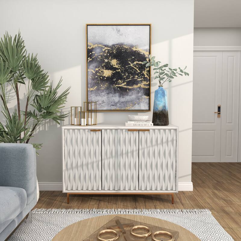 Blue Glass Galaxy Inspired Abstract Decorative Vase with Gold Top