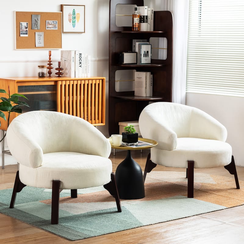 XINMICS Modern Accent Chair Upholstered Armchair for Living Room, Bedroom