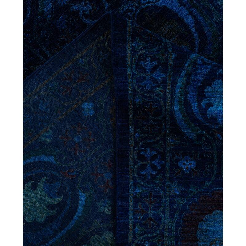 Overdyed One-of-a-Kind Hand-Knotted Area Rug - Navy - 12' 1" x 17' 7"