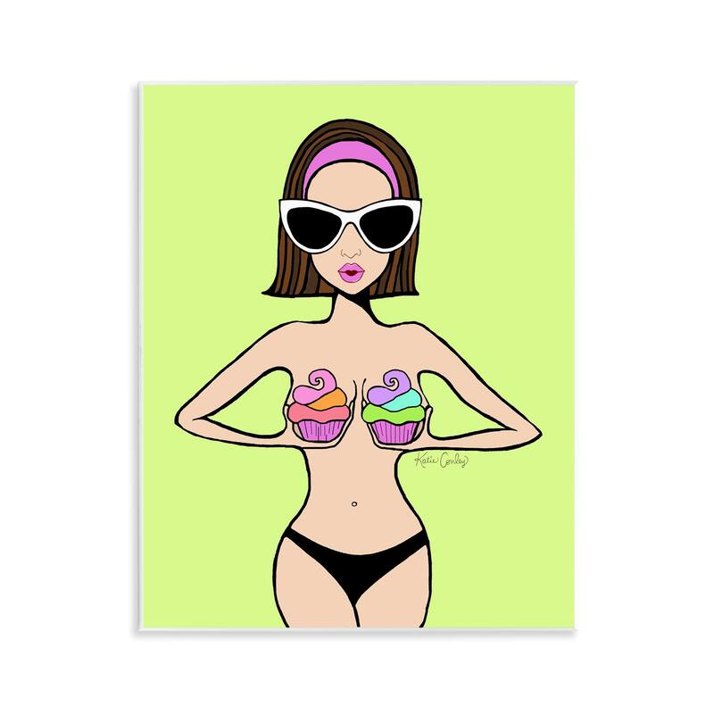 Stupell Glam Summer Gal & Cupcakes Wall Plaque Art Design By Katie Conley - 11 x 14