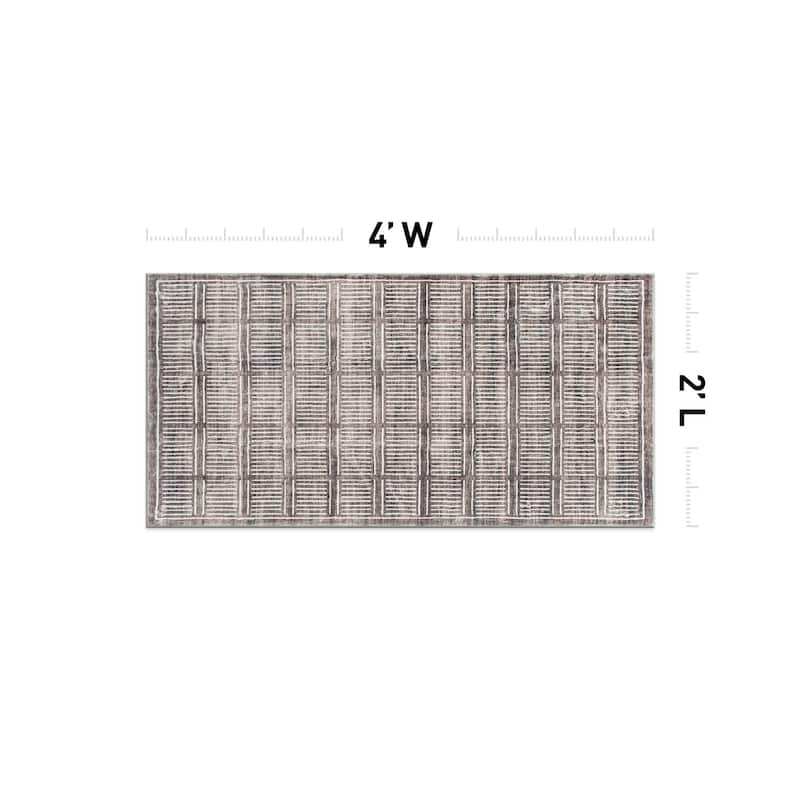 World Rug Gallery Bohemian Stripe Lines Washable Non Slip Area Rug
