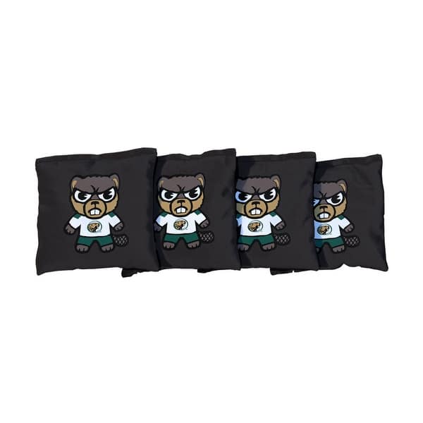 slide 2 of 3, Bemidji State University Beavers Tokyodachi Black Cornhole Bags All-Weather Resin Filled