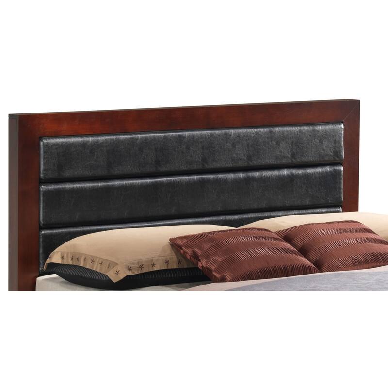 Roomfitters Upholstered Platform Bed Frame with Horizontal Channel Padded Headboard, No Box Spring Needed