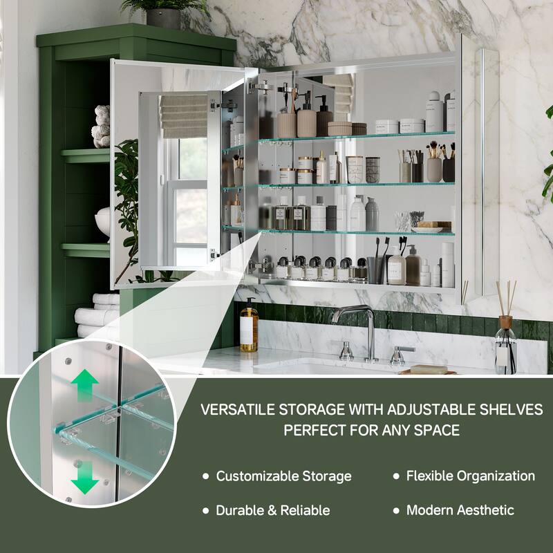 Topcraft Wall Mounted Aluminum Framed Medicine Cabinet