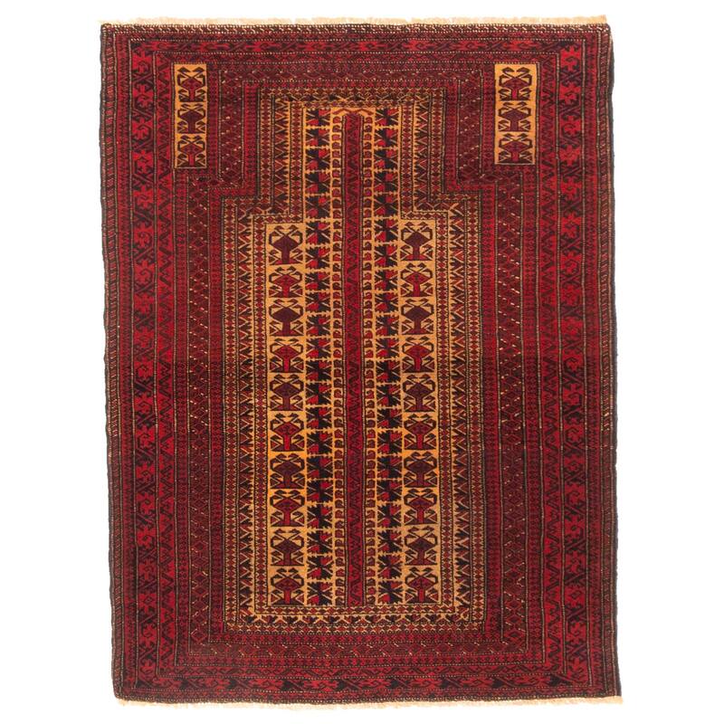 ECARPETGALLERY Hand-knotted Teimani Beige Wool Rug - 3'2 x 4'1