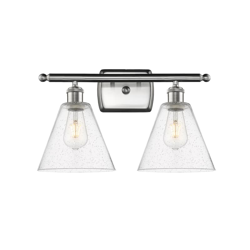 Innovations Lighting 516-2W-11-18 Berkshire Vanity Berkshire 2 Light - Brushed Satin Nickel / Seedy