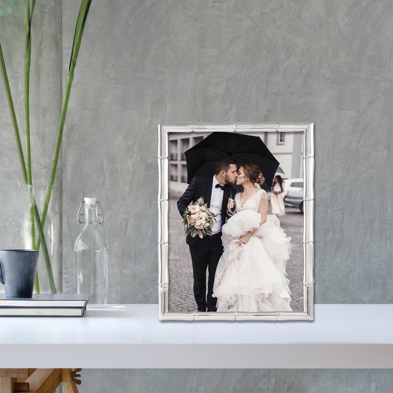Curata Silver-Tone Metal Bamboo 5x7 Frame