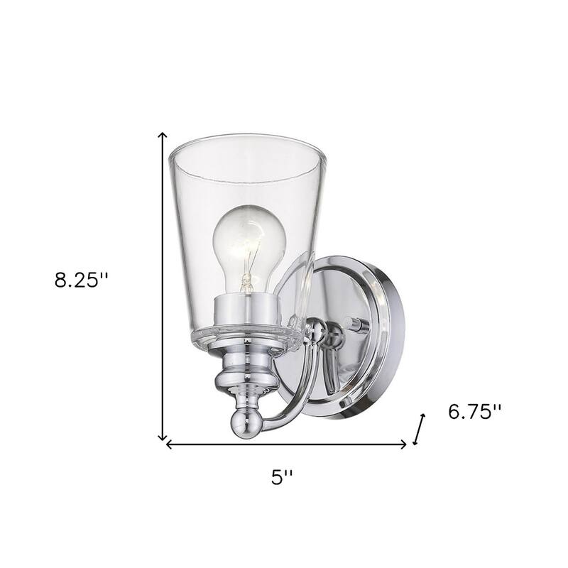Modern Clear Glass Shade Wall Sconce with Swing Arm for Home Lighting
