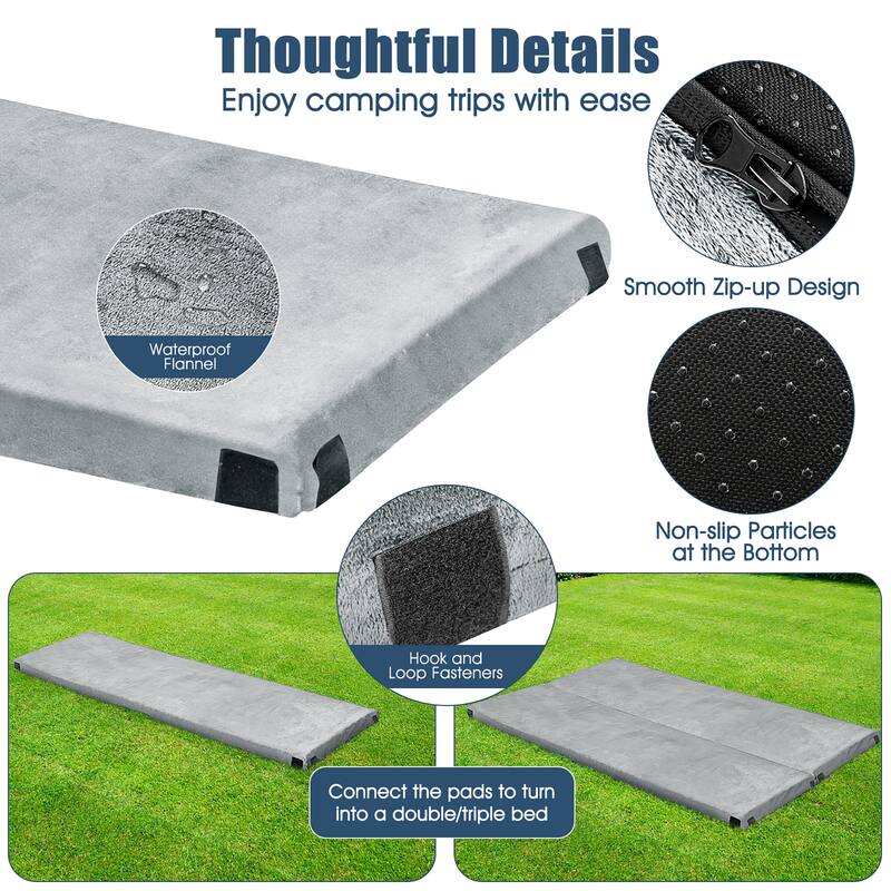 Gymax 72'' Lightweight Roll Up Travel Mattress Portable Memory Foam