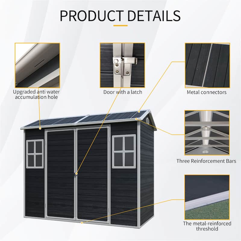 8x4ft Outdoor Plastic Storage Shed