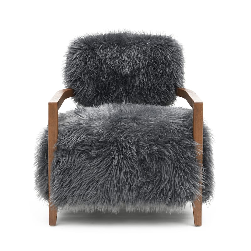 Furniture of America Lumir Modern 28-inch Faux Fur Accent Arm Chair