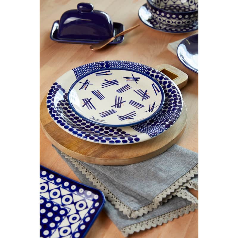 Blue Rose Polish Pottery 1377 Zaklady Butter Dish