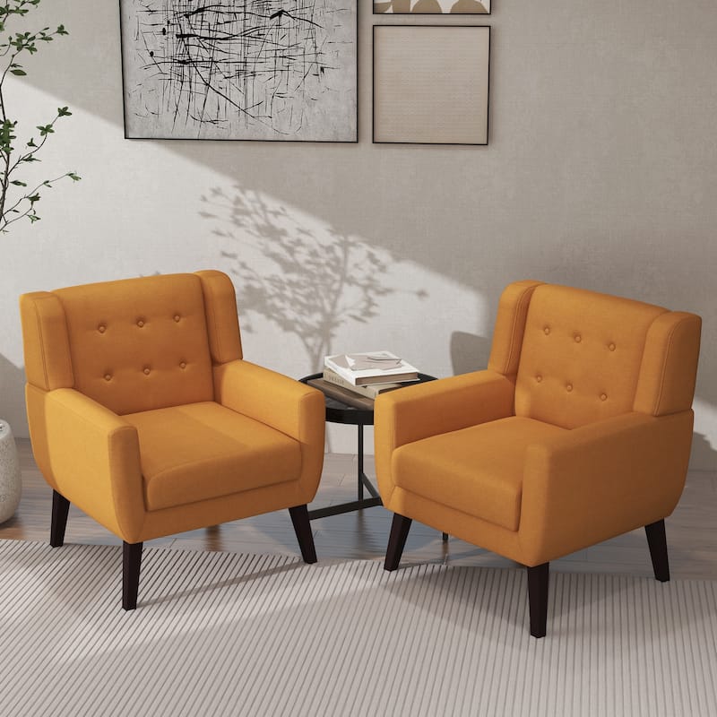 Cotton/ Linen Look Fabric Modern Accent Chair Armchair
