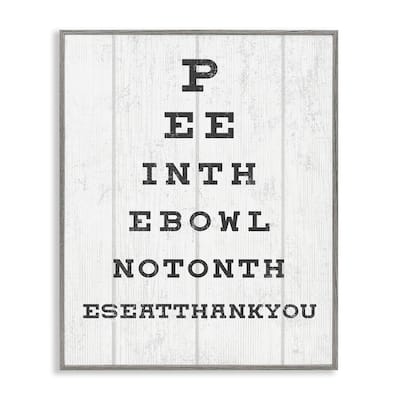 Stupell Bathroom Seeing Eye Chart Pee In the Bowl Phrase Framed Giclee Texturized Art by Daphne Polselli