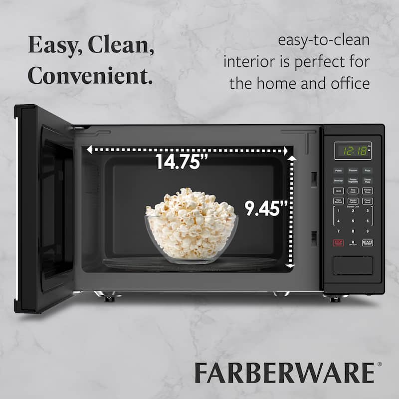1.1 Cu. Ft. 1000-Watt Digital Microwave Oven, Black