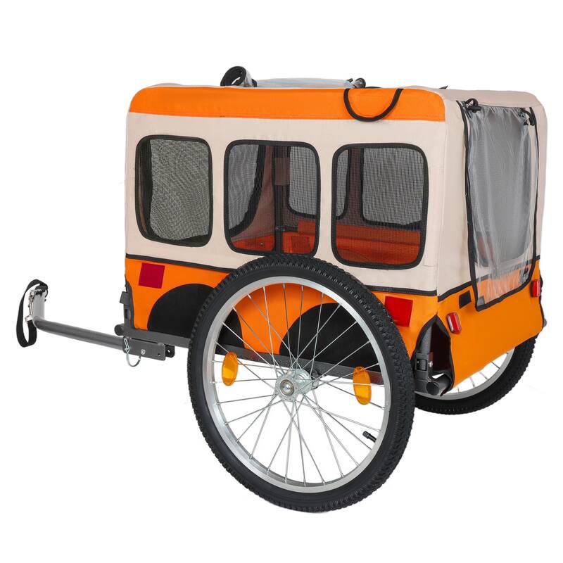 Large Folding Bike Trailer for Dogs, Heavy-Duty Steel Frame, Spacious Design, All-Terrain Cycling, Jogging & Camping Adventure
