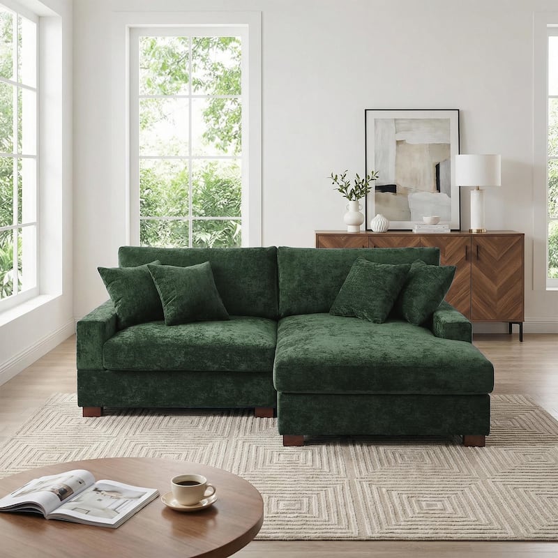 Oversized Modern Chenille Modular Sectional Sofa with Chaise