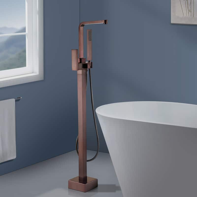 Topcraft Floor Mounted Bathtub Filler with Handheld Showerhead