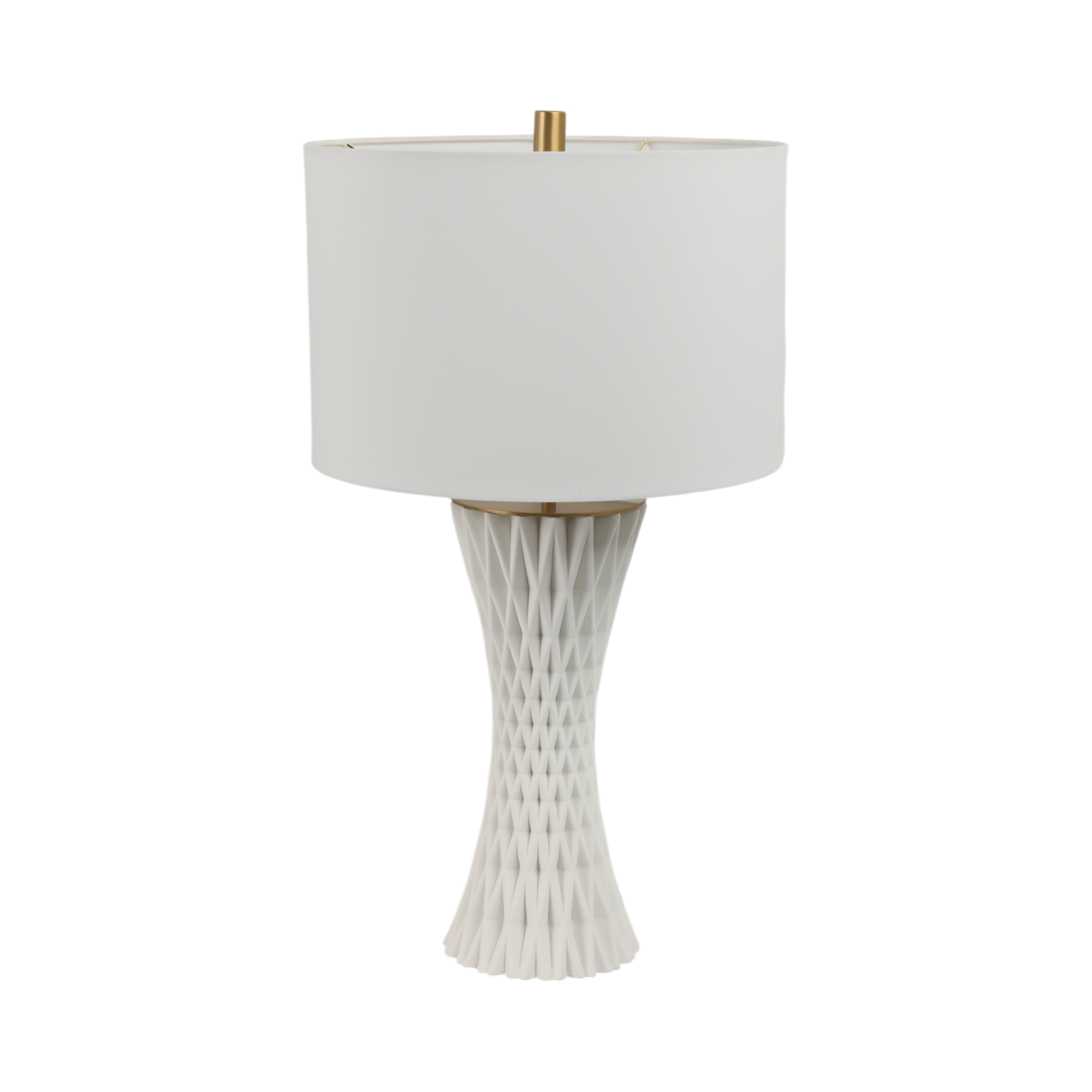 Stone Porcelain Table Lamp Textured Base with Fabric Shade - 26" White - 15" x 15" x 26"