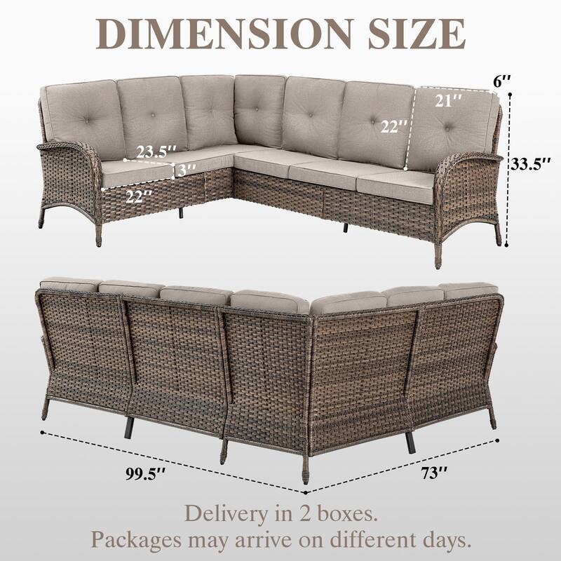 Outdoor Sectional Sofa with Chair Funiture Set