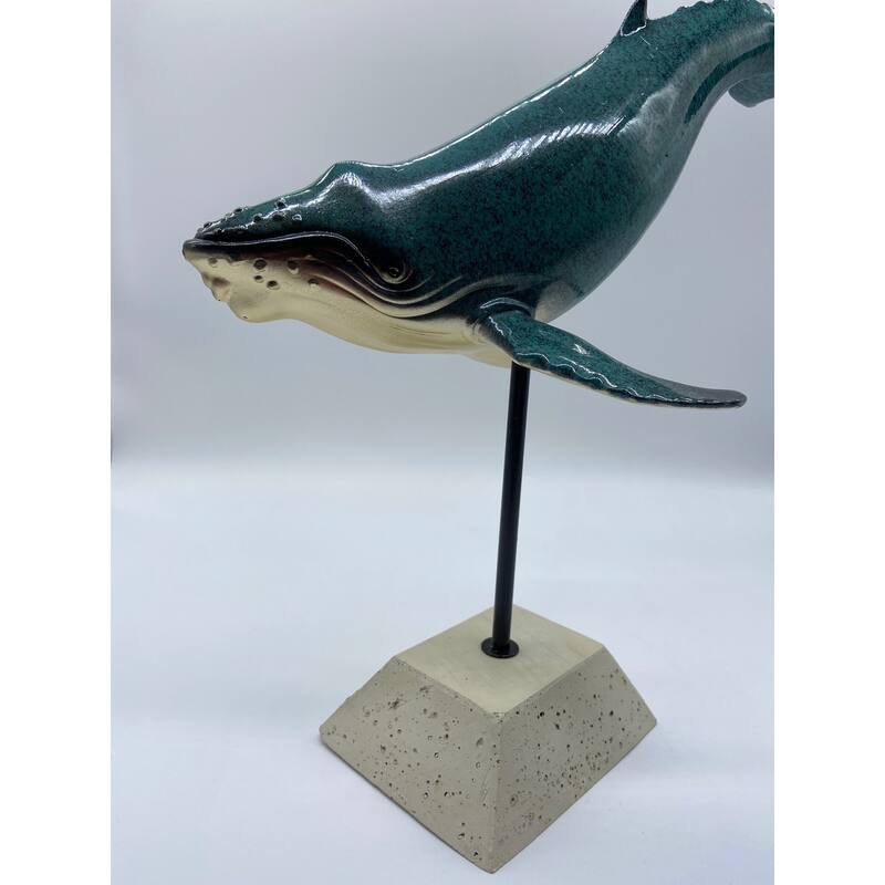 Whale on Stone Square Base