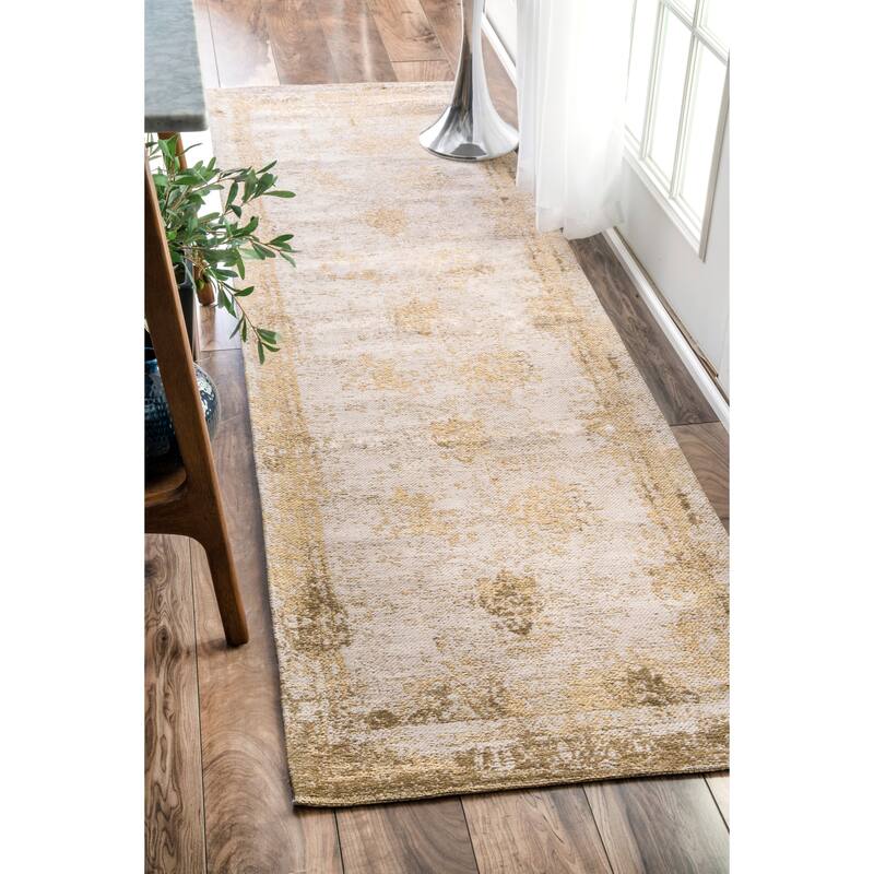 Nuloom Handmade Distressed Abstract Vintage Wool Area Rug