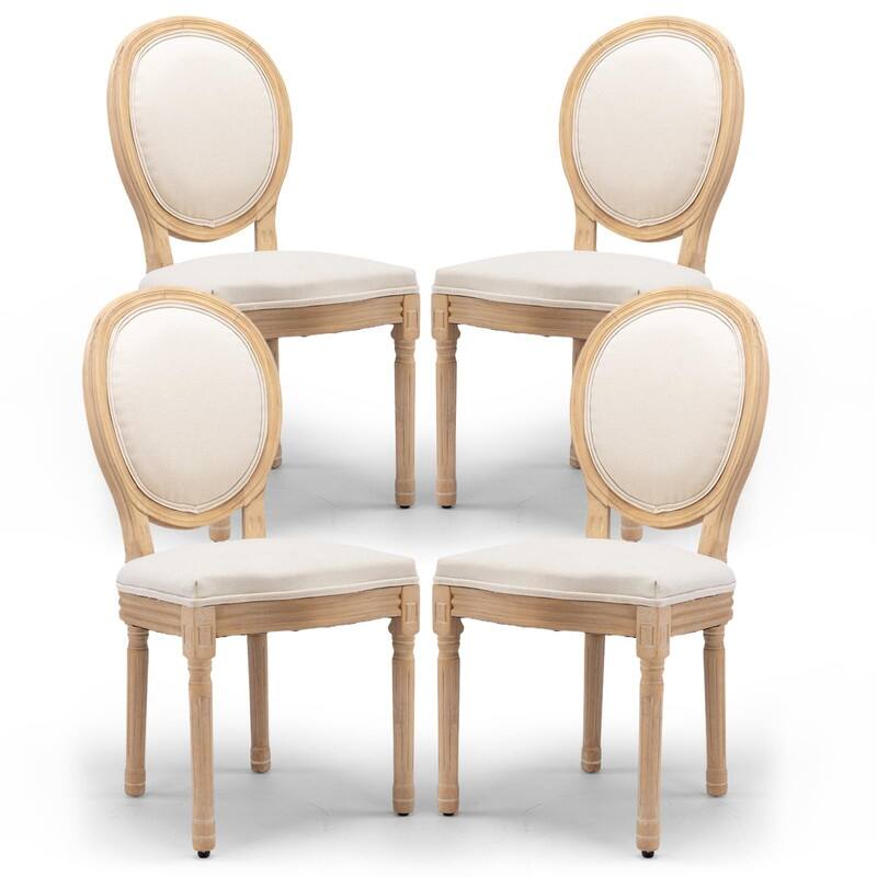 Upholstered French Style Nailhead Dining Chairs(Set of 4)