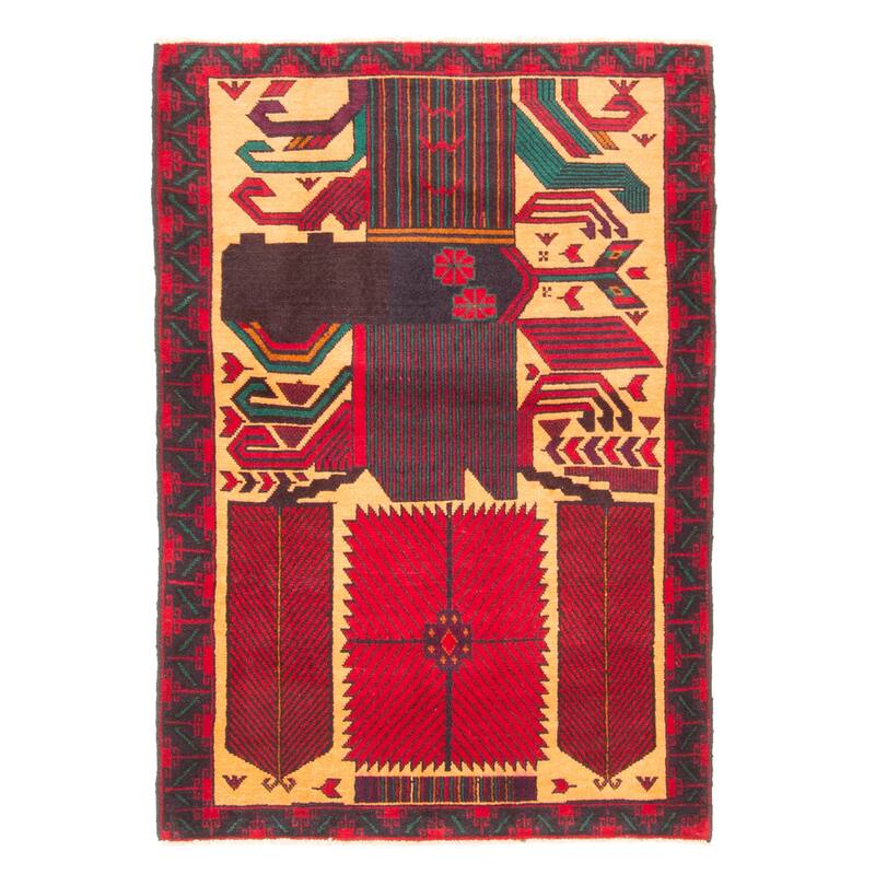 ECARPETGALLERY Hand-knotted Teimani Light Orange Wool Rug - 3'1 x 4'5