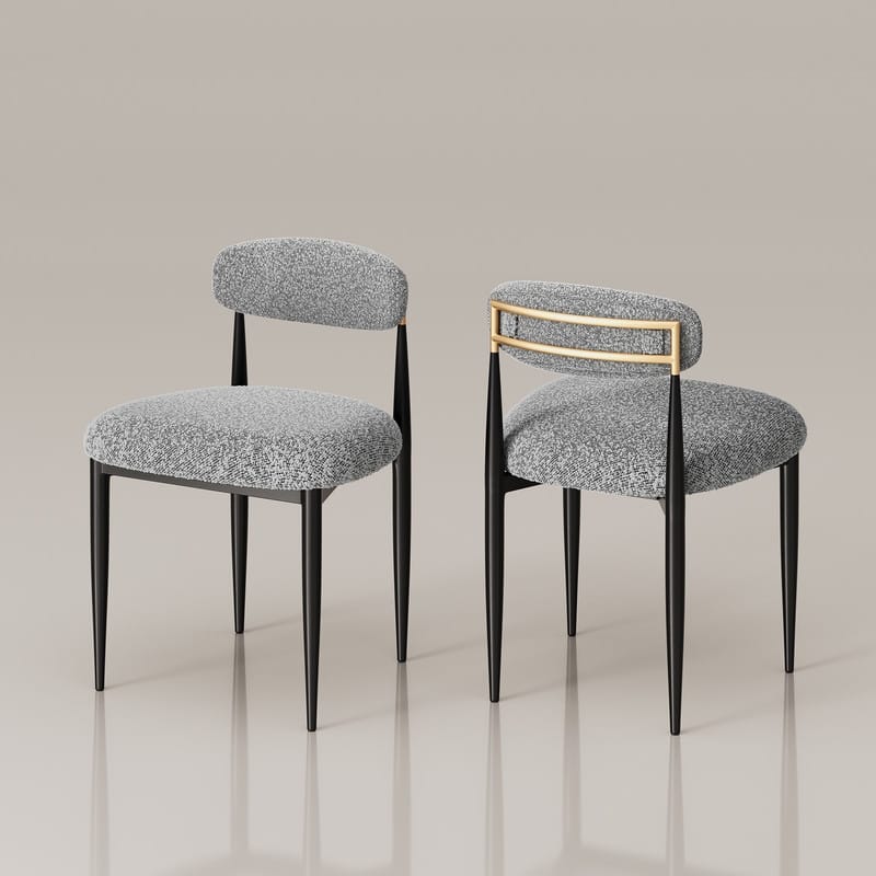 Mordern Fort 6-Piece Boucle Dining Chairs Set, Boucle Accent Armless Chair