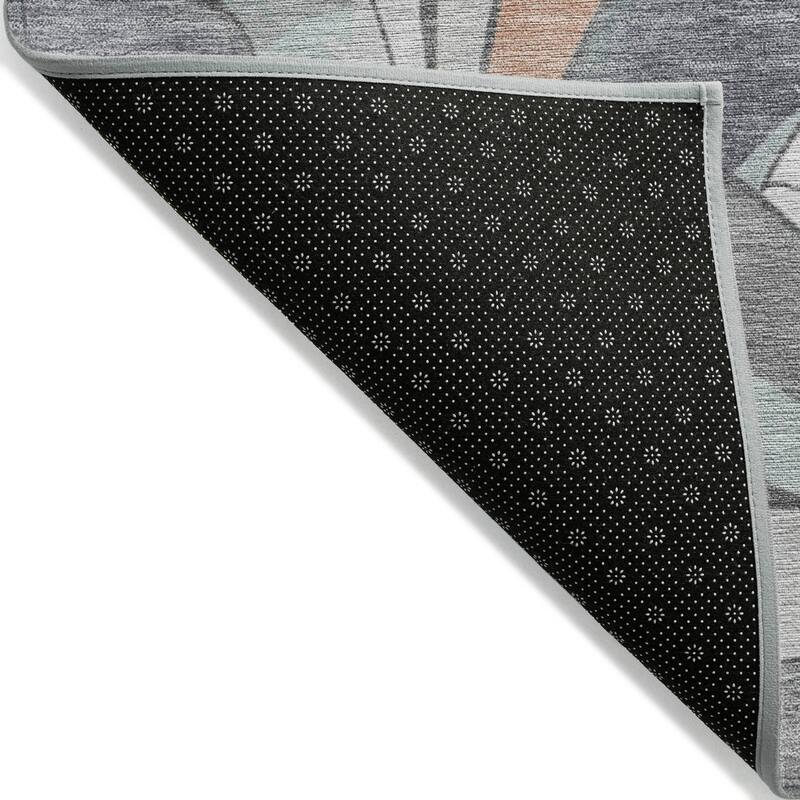Machine Washable Indoor/Outdoor Modern Mosaic Chantille Rug