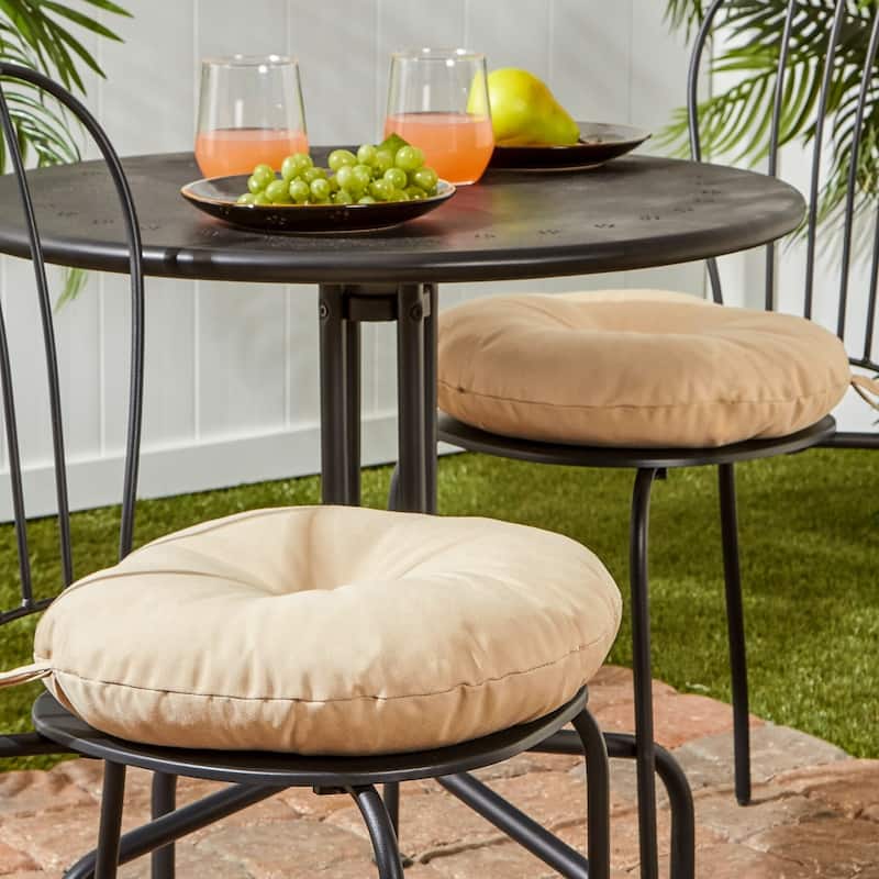 15-inch Round Outdoor Bistro Chair Cushions (Set of 2)