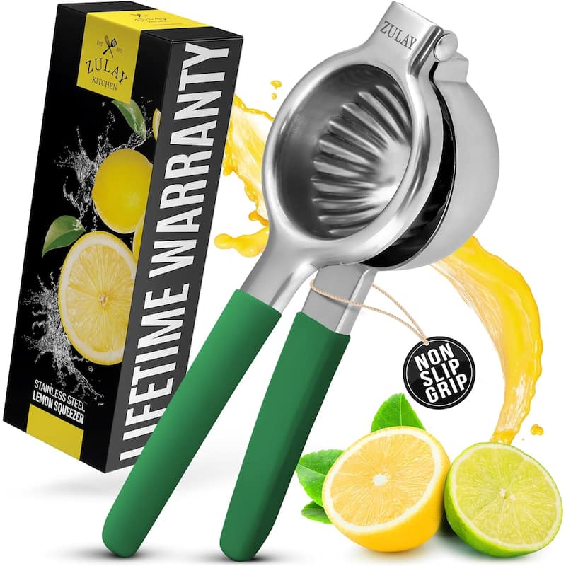 Premium Heavy Duty Lemon Squeezer Stainless Steel - Xmas Green