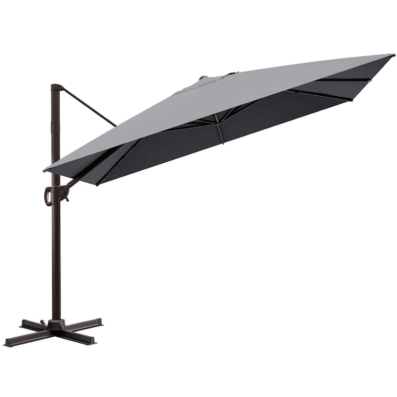 Outdoor Patio Umbrella 9 FT x 11 FT Cantilever-Offset Umbrella - DarkGrey