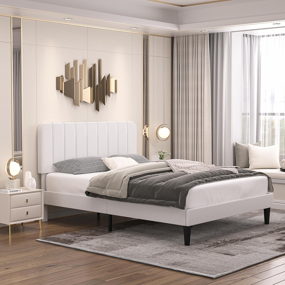 Elysian upholstered store platform bed