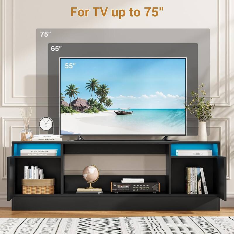 70" TV Stand, with Storage Cabinet, up to 75"