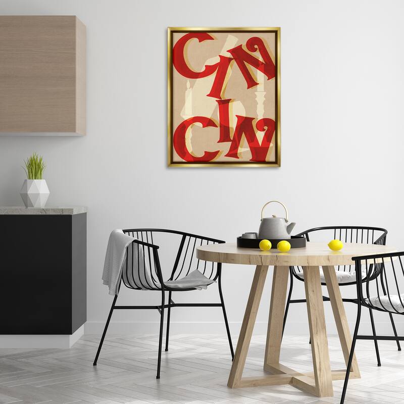 Stupell Cin Cin Wine & Candles Framed Floater Canvas Wall Art Design By Lil' Rue