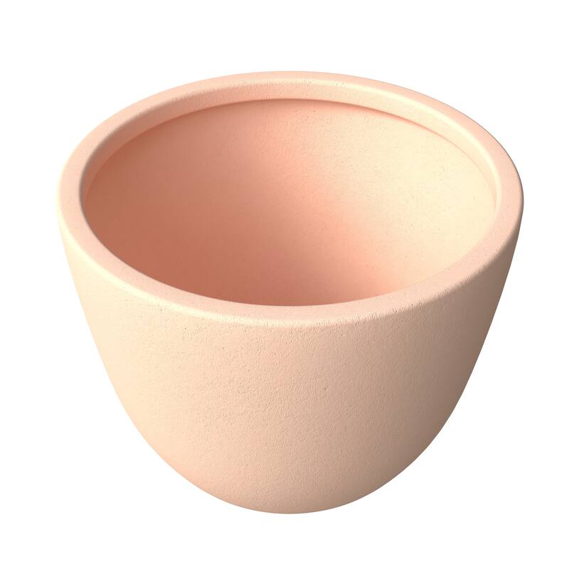 Dahlia Tapered Round Fiberstone MGO Clay Planter Pot in with Drainage for Indoor Outdoor Patio Balcony, Garden, or Living Room