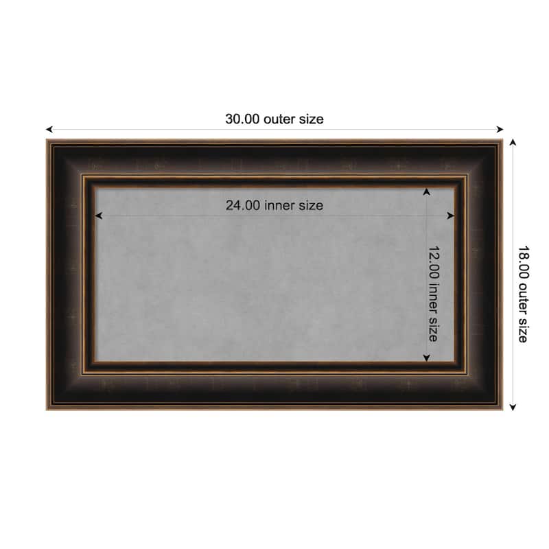 Amanti Art Villa Oil Rubbed Bronze Framed Magnetic Board - Board Size 24x12