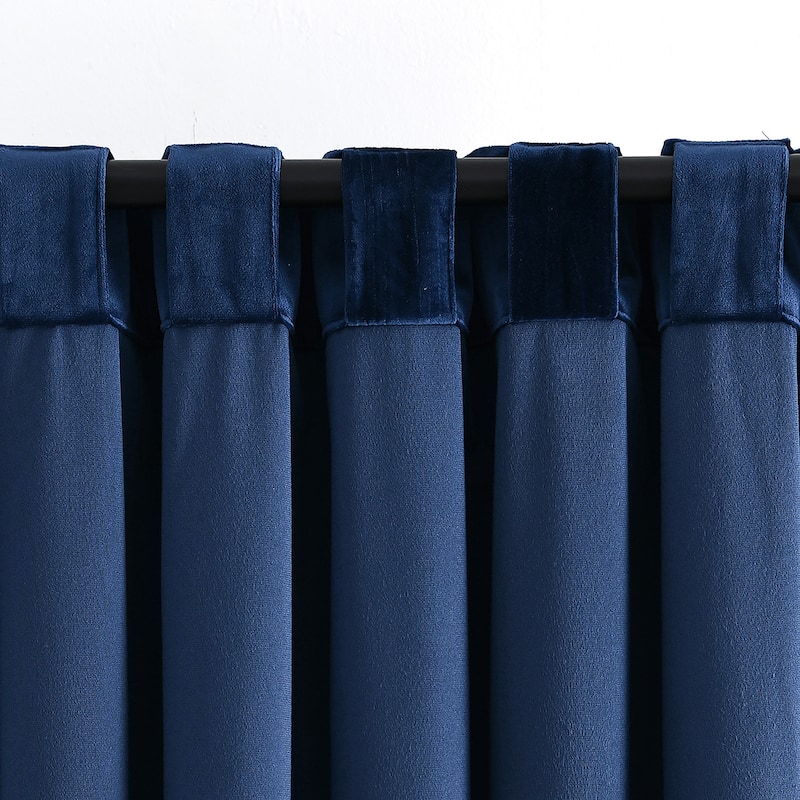 Lush Decor Prima Velvet Solid Light Filtering Back Tab Rod Pocket Window Curtain Panels Set