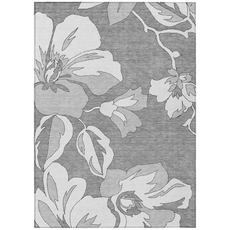 HomeRoots Floral Transitional Rectangle Outdoor Rug