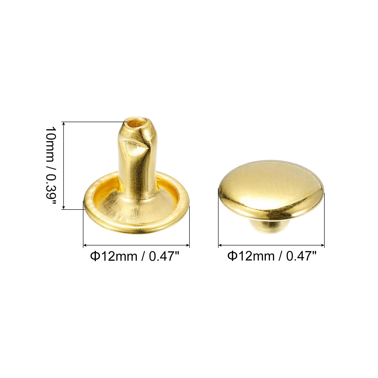 Leather Rivets,Double Cap Rivets Metal Studs Rivet for Leather Craft Repair DIY Purse Belts Bags Shoes