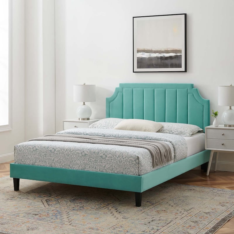 Sienna Performance Velvet Queen Platform Bed